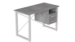 Письмовий стіл із ящиками Ferrum-decor Оскар 750x1200x600 метал Білий ДСП Бетон 16 мм (FRD-103226) - мініатюра 2