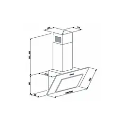 Витяжка кухонна Eleyus VERTICAL 1000 50 BL - мініатюра 12