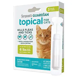 Краплі від бліх, кліщів, комарів Sergeant’s Guardian для котів від 2.7 кг 1.4 мл 3 шт.