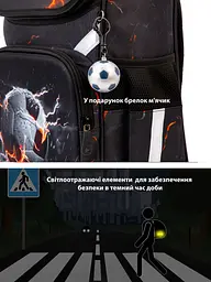 Ортопедичний шкільний рюкзак (ранець) School Standard 6 в 1 для хлопчика 570 гр 14,5 літрів Чорний з помаранчевим - мініатюра 10