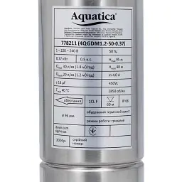 Насос шнековий 0.37кВт H 95(48)м Q 30(20)л/хв Ø96мм 10м кабелю AQUATICA 4QGDM1.2-50-0.37 (778211) - мініатюра 4
