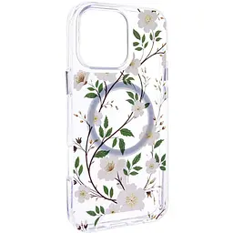 TPU+PC чохол Clear Garden with MagSafe для Apple iPhone 16e / 17e (6.1) White Gardenia