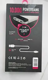 Портативний зовнішній акумулятор Power Bank Powerway TX10 10000mAh (Чорний) - мініатюра 7