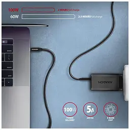 Дата кабель USB-C to USB-C 2.0m USB 3.2 Gen 2 PD 100W 5A 4K black AXAGON (BUCM32-CM20AB) - мініатюра 6