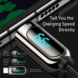 Кабель Baseus Display Fast Charging Cable USB to Type-C 66W 1m CASX020001 Black - мініатюра 4