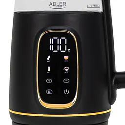 Електрочайник Adler AD 1305 black gold 1850-2200Вт/ 1.7л/ скло/ встановлення температури/ - мініатюра 6