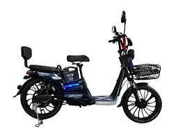 Електровелосипед двомісний Corso Atlant  (800W,48V,20Ah) + кошик синій