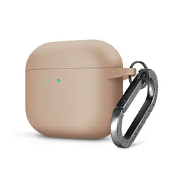 Силіконовий чохол для навушників Apple AirPods 3, Hang Case, пудровий, ультратонкий захисний кейс товщиною 2 мм, захист від подряпин, пилу та ударів, компактний, з карабіном для кріплення, ArmorStandart (ARM60321)