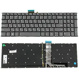 Клавіатура для ноутбука LENOVO (IdeaPad: 5-15) rus, black, без фрейма, підсвічування клавіш