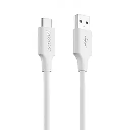 Кабель Proove Striped Silicone USB to Type-C (1m) white