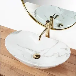 Умивальник Rea Royal 36x60,5 marmo shiny (REA-U8009), Матова - мініатюра 4