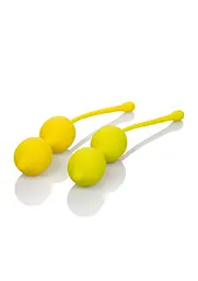 Вагінальні кульки CalExotics Kegel Training Set Lemon, 19 см, жовтий - мініатюра 2
