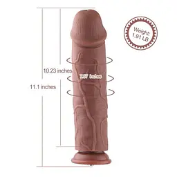 Силіконовий фалоімітатор для секс-машин Hismith 11″ Silicone Dildo, система KlicLok - мініатюра 4