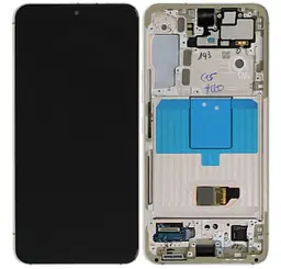 Дисплей (LCD) Samsung GH82-27520B S901 Galaxy S22 із сенсором білий сервісний + рамка