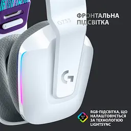 Навушники Logitech G733 Lightspeed Wireless RGB Gaming Headset White (981-000883) - мініатюра 4