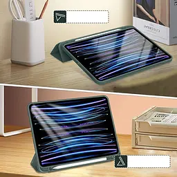 Чохол-книжка BeCover Tri Fold Soft TPU з кріпленням Apple Pencil для Apple iPad Pro 11 2020/2021/2022 Dark Green (711110) - мініатюра 7