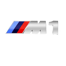 Емблема напис M1 для BMW хром 73х27 мм (емблема M) +10х27 мм (цифра) пластик (на скотчі)
