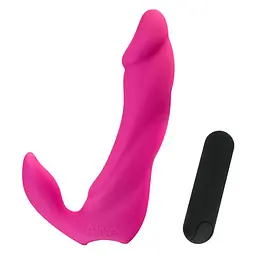 Вибратор Alive Bifun Pro вагинально-клиторальный, 13х3.5 см розовый