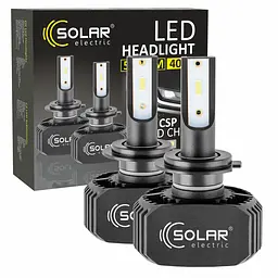 Автолампа Solar LED H7 12/24V 6000K 5000Lm 40W, CSP1860 2шт(8207)