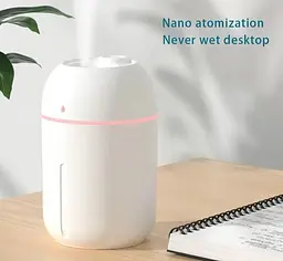 Зволожувач повітря + нічник humidifier colorful 330ml білий - мініатюра 2