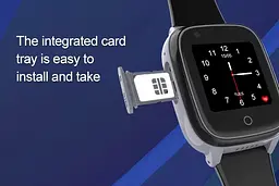 Дитячий годинник телефон Lemfo S34 з 4G сім картою, GPS відстеженням, прослуховуванням, датчиком зняття з руки та кнопкою SOS Чорний - мініатюра 14