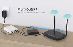 Джерело безперебійного живлення Marsriva DC UPS для роутерів KP3 3xDC+USB OUT 5V/9V/12V, 2А/18W, 10000mAh (37Wh) Li-ion - мініатюра 6