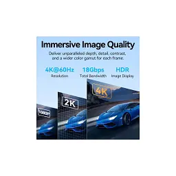 Кабель мультимедійний HDMI M to HDMI M 0.5m V2.0 4K60Hz braided zinc alloy black Vention (ALMBD) - мініатюра 8