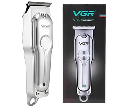 Машинка для стрижки волосся, вусів та бороди VGR V-071 бездротова з USB зарядкою 5W срібляста (24322-V-071_277) - мініатюра 3