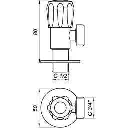Кран вентильний кутовий Q Professional 1/2″X3/4″ NV-QP999 000021869 - мініатюра 5