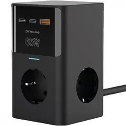 Мережевий фільтр Proove Power Cube 65W (3xAC + 2xType-C + 1xUSB) 1.5m black (PSPC36801201)