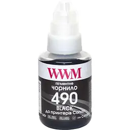 Чорнило WWM GI-490 для Canon G1400/G2400/G3400 140г Black пігментне (C490BP)