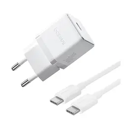 Мережевий адаптер Baseus Palm Fast Charger 1C 30 W + Cable Type-C to Type-C P10111605213-01 Білий