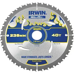 Пильний диск для обробки деревини Weldtec CSB 235 мм/T40/30/20, IRWIN