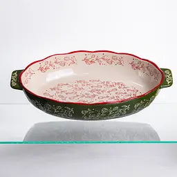 Форма для запікання Vintage 35×22×5 (см) овальна форма для випікання в духовці з ручками Зелений Yiwu HM05-03 - мініатюра 2