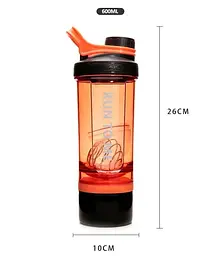 Шейкер Casno 600 мл +150 мл Orange/Black - мініатюра 2