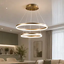 Світлодіодна люстра Splendid Ray LF2557/2 LED золото-біла з димером і пультом 130W