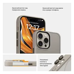 Чехол для Apple iPhone 16 Pro Max, Uniq MagCase, бежевый, противоударный, панель-накладка с MagSafe, ударопрочный TPU+PC, с магнитом MagSafe, поддержка полноценной беспроводной зарядки, ArmorStandart (ARM79513) - мініатюра 3