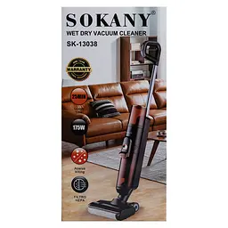 Вертикальний пилосос SOKANY SK-13038 акумуляторний для сухого та вологого прибирання, помаранчевий  - мініатюра 10