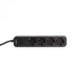 Подовжувач мережевий Videx Oncord з кнопкою з/з 4п 3 м 3x1.5 мм black (VF-PD43G-B) - мініатюра 4
