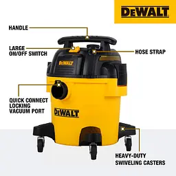 Пилосос професійний DeWalt 1050 Вт 15 кПа контейнер 20 л 62 кг - мініатюра 4