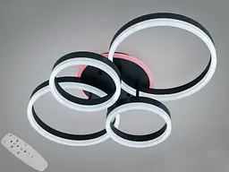 Люстра Diasha Rings чорна LED 4 кільця димер