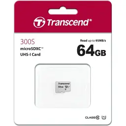 Карта пам'яті Transcend 64GB microSDXC class 10 UHS-I U1 (TS64GUSD300S) - мініатюра 2