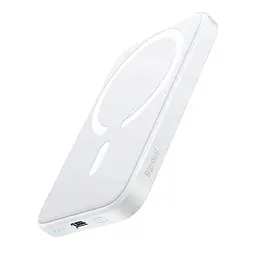 Зовнішній акумулятор Baseus Magnetic Mini Air Wireless Fast Charge Power Bank 6000mAh 20W Stellar White(With Simple Series Charging Cable Type-C to (P10059002223-00) - мініатюра 5