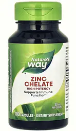 Цинк хелатний (Chelated Zinc) 30мг 100 капсул "Nature's Way" - мініатюра 1