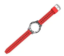 Силіконовий ремінець Primo Splint для годинника Samsung Galaxy Watch 46 мм SM-R800 Red Black - мініатюра 2