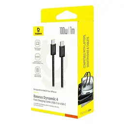 PD кабель Baseus Dynamic 4 Fast Charging Type-C to Type-C 100W 1m Cluster чорний P10381400111-00 - мініатюра 2