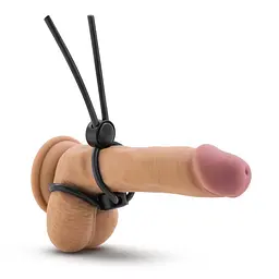 Ерекційне кільце Blush Stay Hard Silicone Double Loop Cock Ring 22.9 см чорний - мініатюра 5