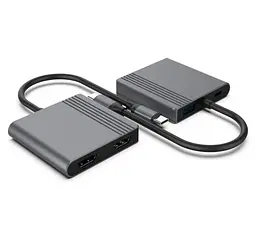 Хаб USB A-CM-COMBO3-04, Grey, Type-C 3.2 - 1xType-C 3.2 (85 Вт) / USB 3.2 / 2xHDMI 4K 30 Гц Gembird teh0027592 - мініатюра 4