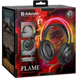 Ігрова гарнітура Defender Flame RGB кабель 2 м чорна - мініатюра 6