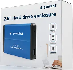 Кишеня зовнішня Gembird EE2-U3S-2-B 2.5" USB 3.0 blue - мініатюра 4